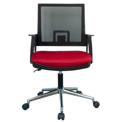 Rita Krom Ayaklı Kırmızı Fileli Sekreter Koltuğu