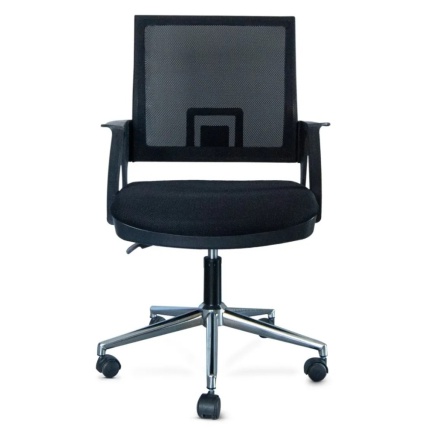 Rita Krom Ayaklı Siyah Fileli Sekreter Koltuğu