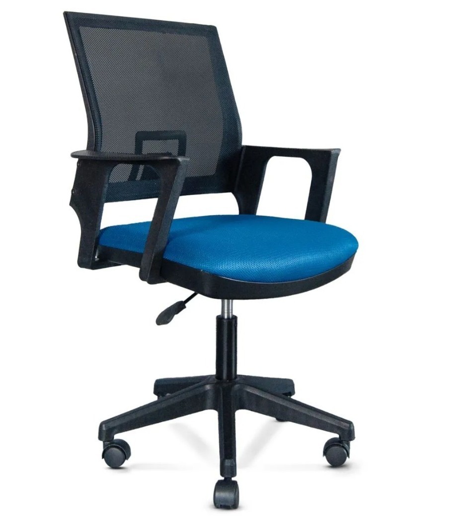 mavicalisma4 Rita Mavi Fileli Döner Koltuk Çalışma Koltuğu - Görsel 2