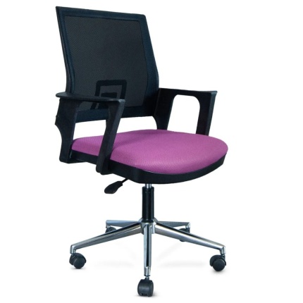 Rita Krom Ayaklı Pembe Fileli Sekreter Koltuğu