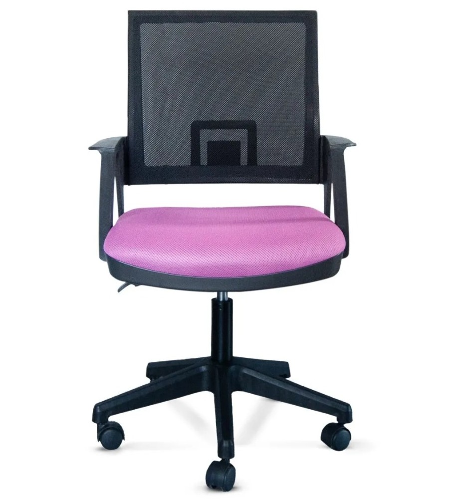 Rita Pembe Fileli Döner Koltuk Çalışma Koltuğu