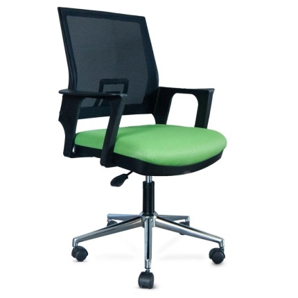 Rita Krom Ayaklı Yeşil Fileli Sekreter Koltuğu